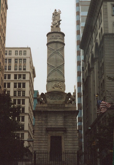 Dedicated to the battle (Sep 12-15, 1814) during War of 1812. Aquilla Randall is one of the ribbons. Found and photographed in the Baltimore City Post Office Square by George & Marlyn.